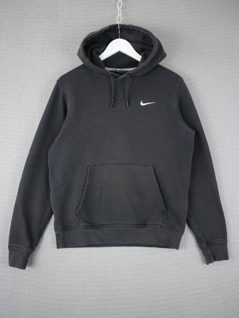 Nike Faded Black Cotton Pullover Hoodie Mens Medium Y2K